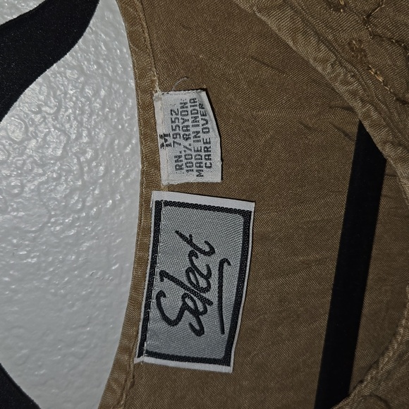 Vintage Selwct Womens short sleeve  button up embroidered brown dress, size M - Picture 3 of 8